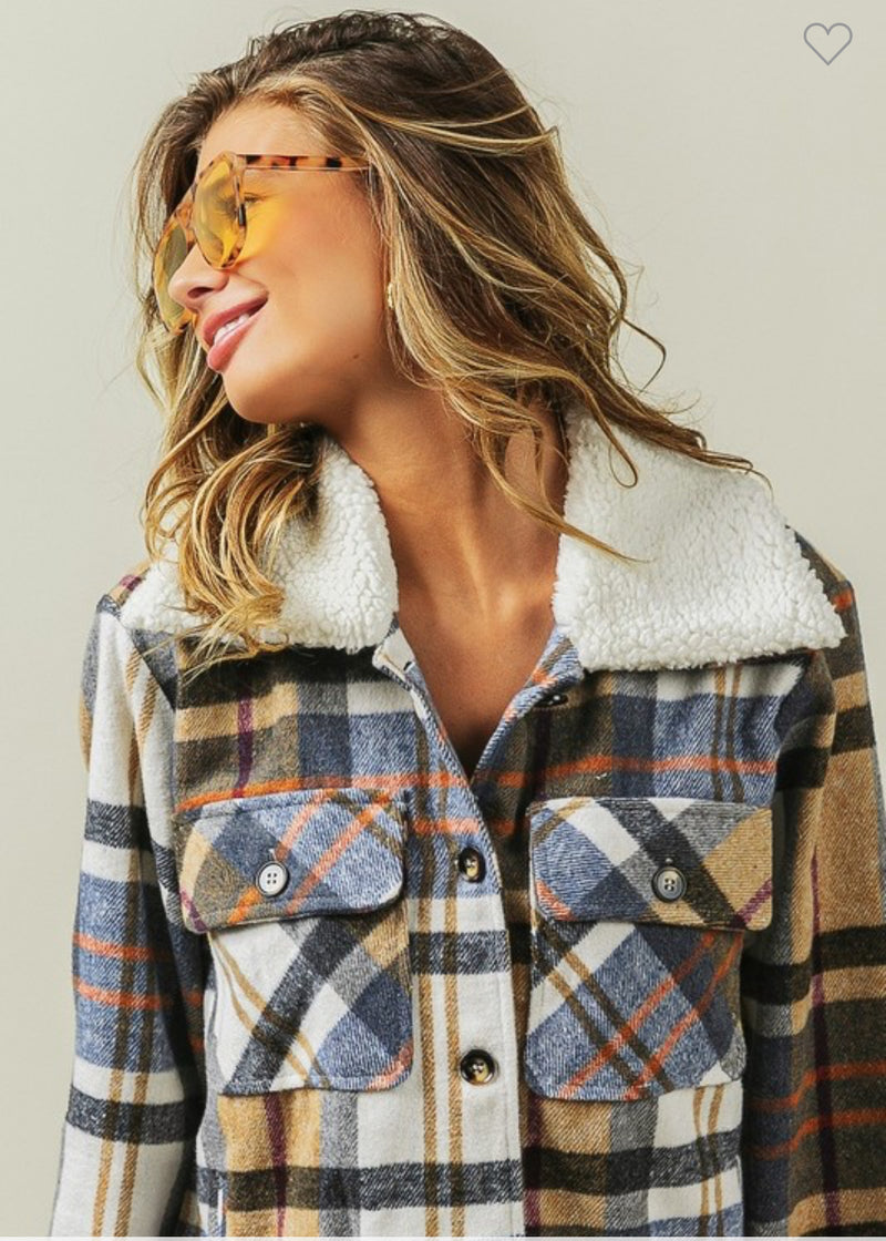 Plaid Jacket Sherpa collar