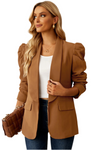 Puff Sleeve Shawl Collar Blazer