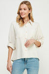 Linen Blend L/S Button Down