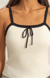 Square Neck Ribbon Knit Top