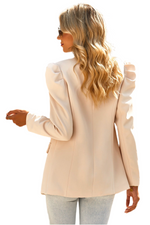 Puff Sleeve Shawl Collar Blazer