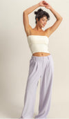 Waffle Knit High Waist Wide Leg Pants