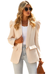 Puff Sleeve Shawl Collar Blazer