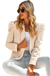 Puff Sleeve Shawl Collar Blazer