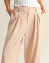 Waffle Knit High Waist Wide Leg Pants