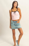Square Neck Ribbon Knit Top