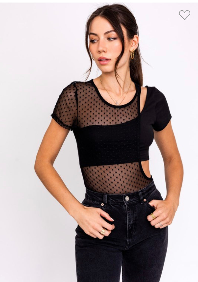 Black Bodysuit with sheer detail